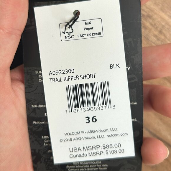 Men's Volcom Trail Ripper Shorts size 36 - Picture 2 of 5